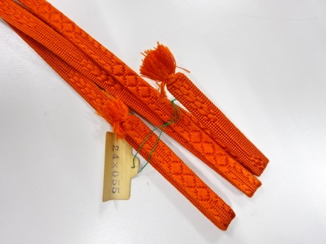  未使用品　正絹　帯留め用　手組三分紐